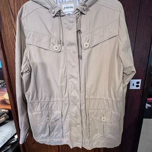 St. John's Bay Beige Hooded Utility Jacket